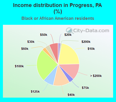 Income distribution in Progress, PA (%)