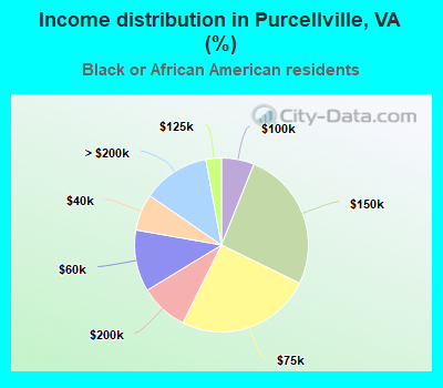 Income distribution in Purcellville, VA (%)