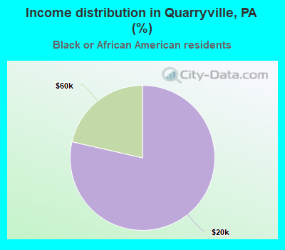 Income distribution in Quarryville, PA (%)