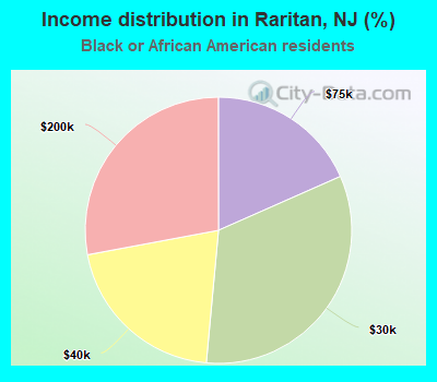 Income distribution in Raritan, NJ (%)