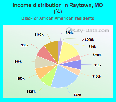 Income distribution in Raytown, MO (%)