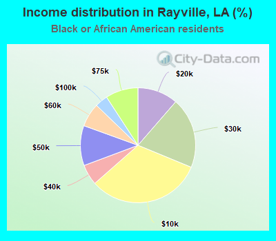 Income distribution in Rayville, LA (%)