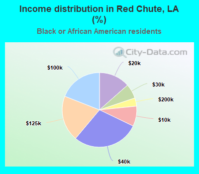 Income distribution in Red Chute, LA (%)