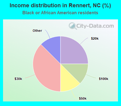 Income distribution in Rennert, NC (%)