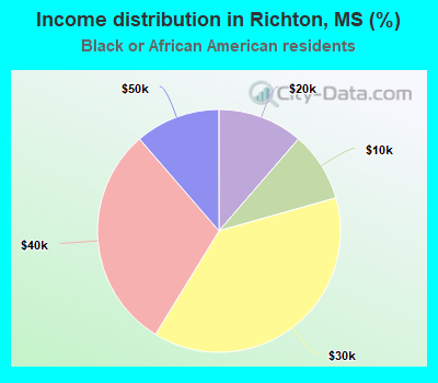 Income distribution in Richton, MS (%)