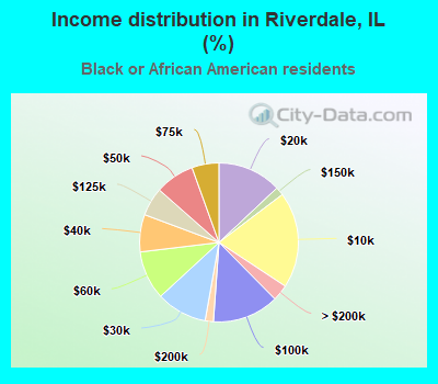 Income distribution in Riverdale, IL (%)