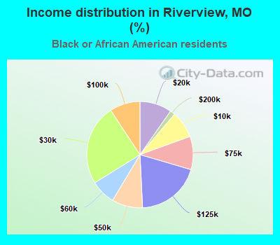 Income distribution in Riverview, MO (%)