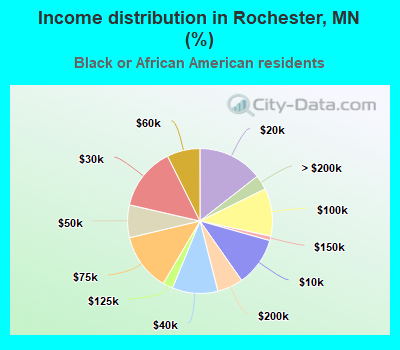 Income distribution in Rochester, MN (%)