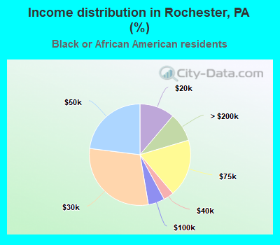 Income distribution in Rochester, PA (%)