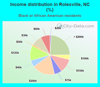 Income distribution in Rolesville, NC (%)