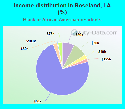 Income distribution in Roseland, LA (%)
