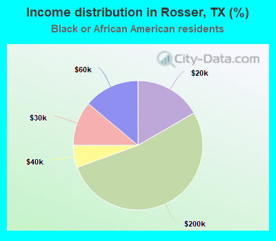 Income distribution in Rosser, TX (%)
