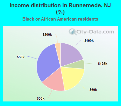 Income distribution in Runnemede, NJ (%)