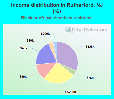 Income distribution in Rutherford, NJ (%)