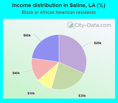 Income distribution in Saline, LA (%)