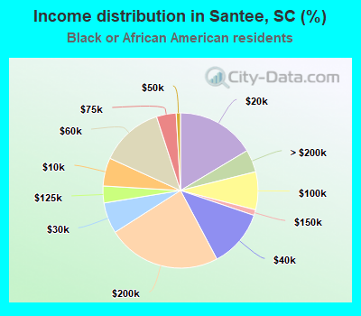 Income distribution in Santee, SC (%)