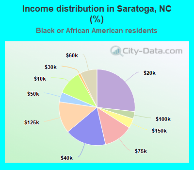 Income distribution in Saratoga, NC (%)