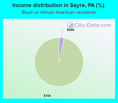Income distribution in Sayre, PA (%)