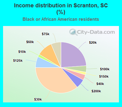 Income distribution in Scranton, SC (%)