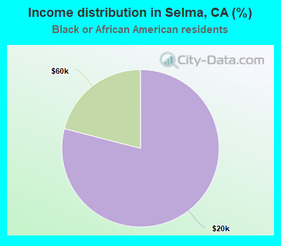 Income distribution in Selma, CA (%)