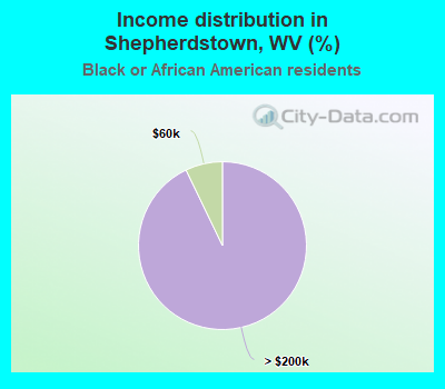 Income distribution in Shepherdstown, WV (%)