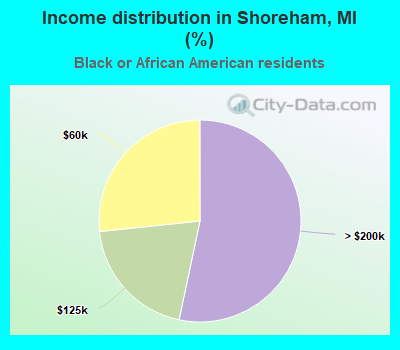Income distribution in Shoreham, MI (%)