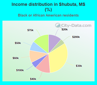 Income distribution in Shubuta, MS (%)