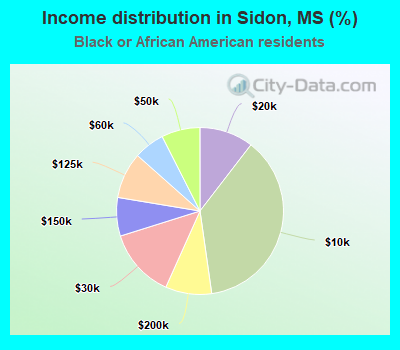 Income distribution in Sidon, MS (%)