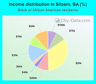 Income distribution in Siloam, GA (%)