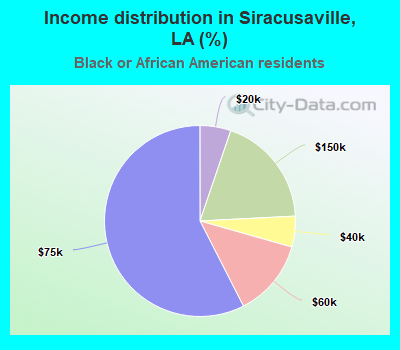 Income distribution in Siracusaville, LA (%)