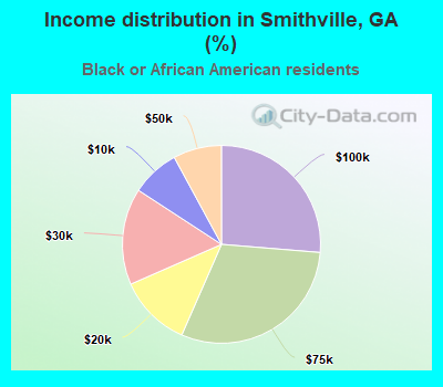 Income distribution in Smithville, GA (%)