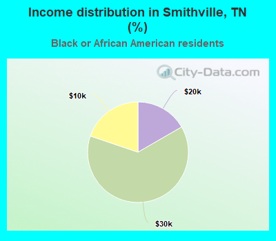 Income distribution in Smithville, TN (%)