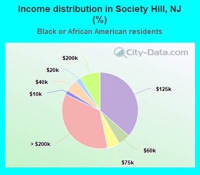 Income distribution in Society Hill, NJ (%)