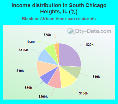 Income distribution in South Chicago Heights, IL (%)