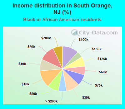 Income distribution in South Orange, NJ (%)