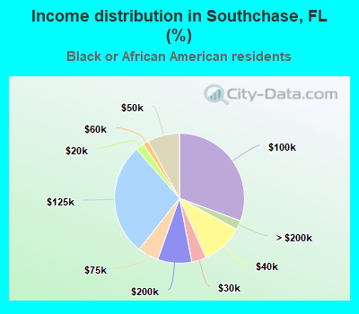 Income distribution in Southchase, FL (%)