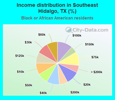 Income distribution in Southeast Hidalgo, TX (%)