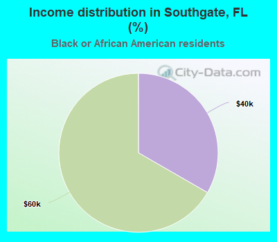 Income distribution in Southgate, FL (%)