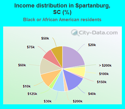 Income distribution in Spartanburg, SC (%)