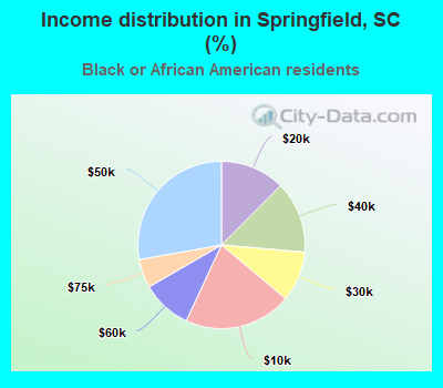 Income distribution in Springfield, SC (%)