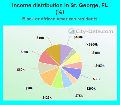 Income distribution in St. George, FL (%)