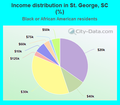 Income distribution in St. George, SC (%)
