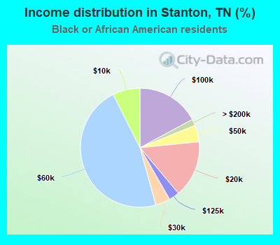 Income distribution in Stanton, TN (%)