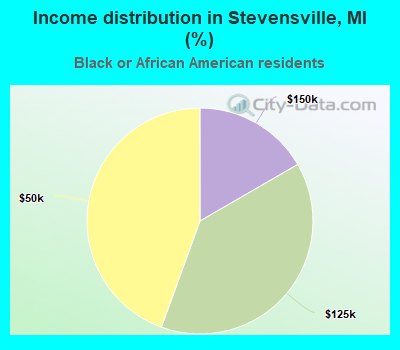 Income distribution in Stevensville, MI (%)