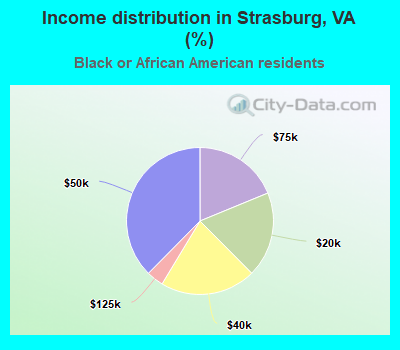 Income distribution in Strasburg, VA (%)