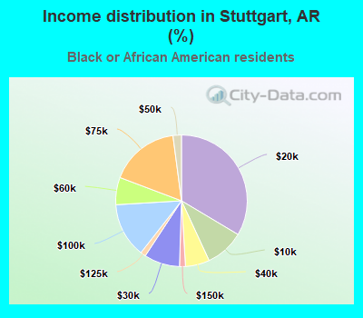 Income distribution in Stuttgart, AR (%)