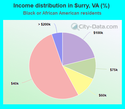 Income distribution in Surry, VA (%)