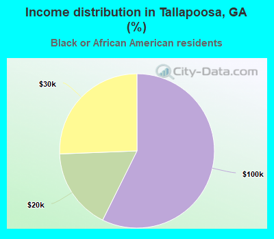 Income distribution in Tallapoosa, GA (%)