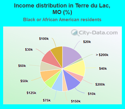 Income distribution in Terre du Lac, MO (%)