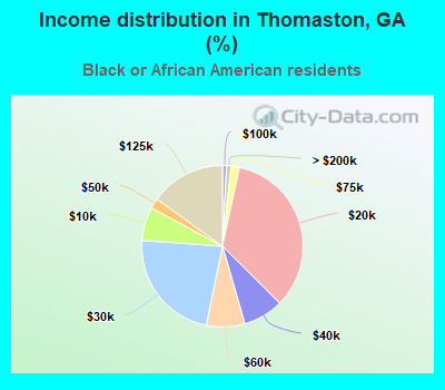 Income distribution in Thomaston, GA (%)